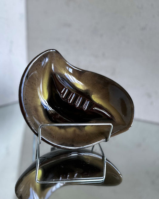 AMBER DRIP CERAMIC ASHTRAY