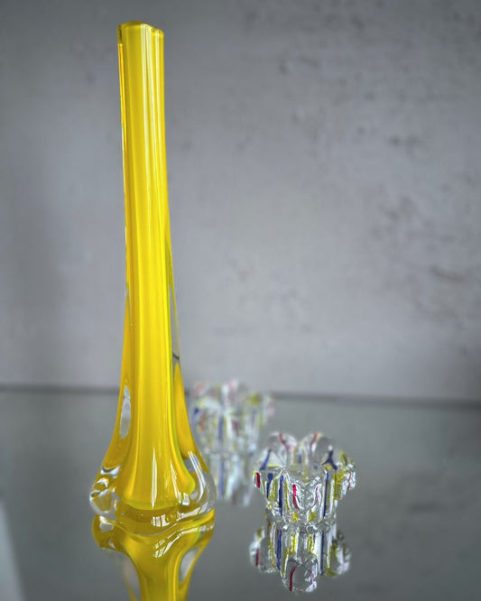 ENESCO VASE, CRYSTAL CANDLE